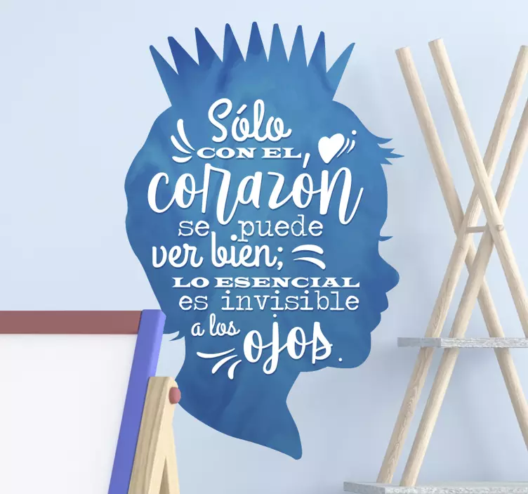 Vinilo infantil El Principito frase corazón - TenVinilo