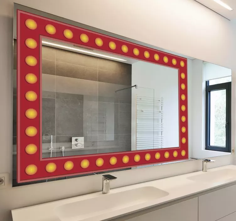 Vinilo decorativo para espejo efecto bombillas - TenVinilo