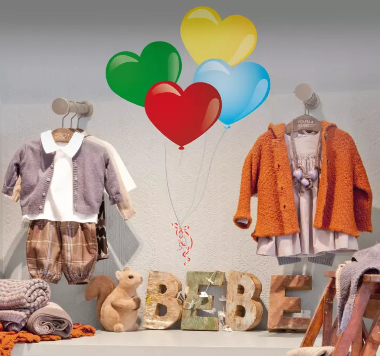 Vinilo decorativo globo corazón - TenVinilo