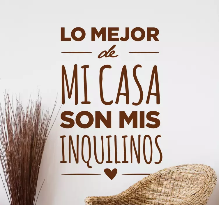 Vinilo decorativo hogar mis inquilinos - TenVinilo