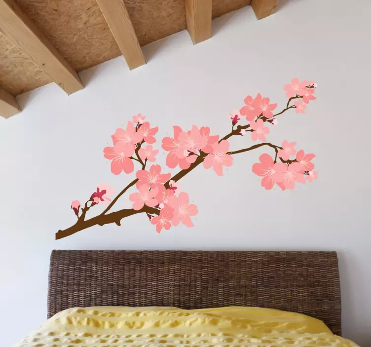 Vinilo decorativo Japón cerezo en flor - TenVinilo