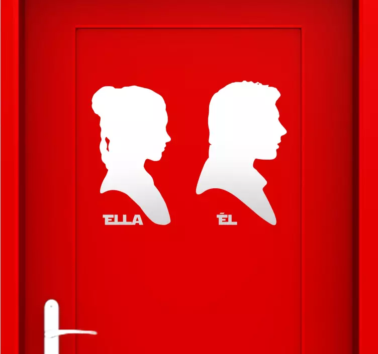 Vinilo para puerta lavabo él ella Star Wars - TenVinilo