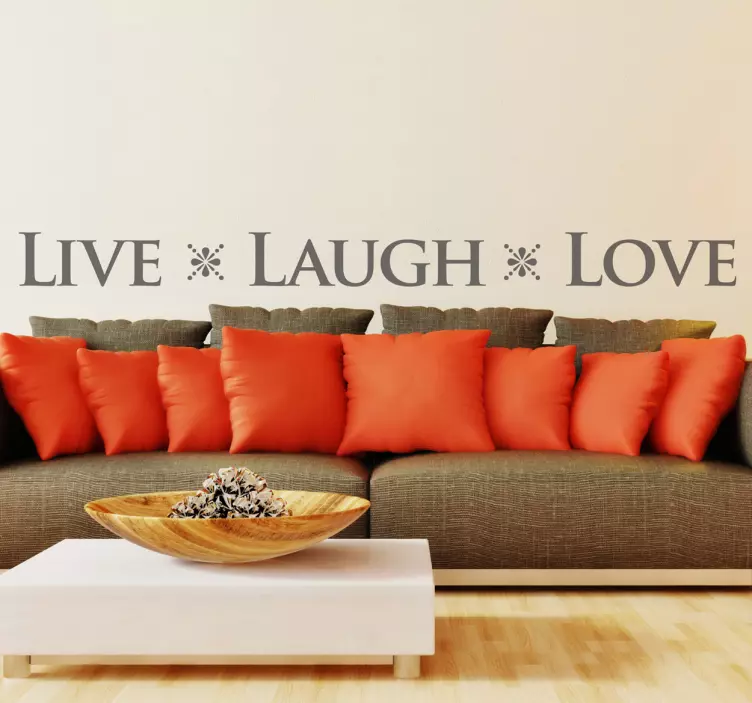 Vinilo decorativo live laugh love - TenVinilo