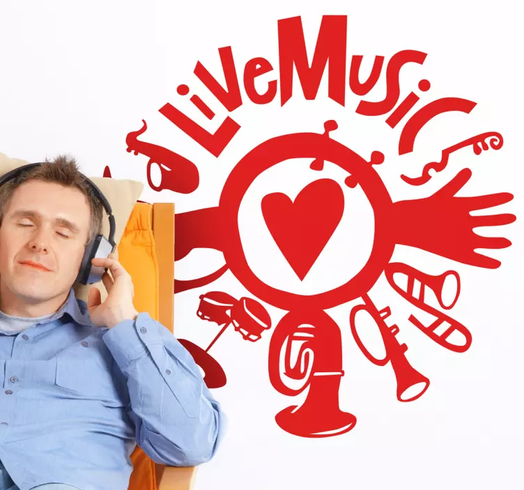 Vinilo decorativo live music - TenVinilo