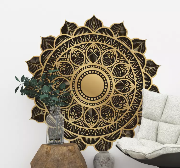 Vinilos pared mandala floral oriental  - TenVinilo