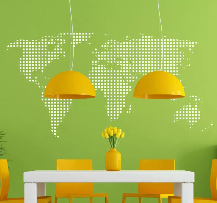 Vinilo decorativo mapamundi cuadrados - TenVinilo