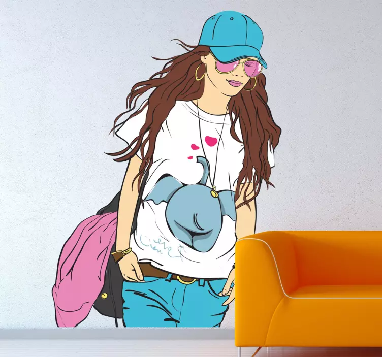 Vinilo para pared living moderna y mona - TenVinilo