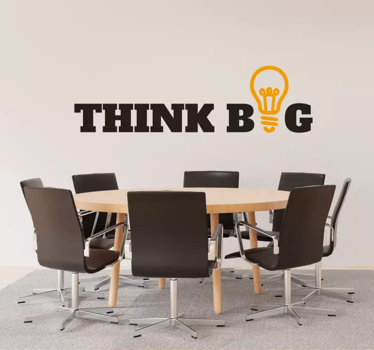 Vinilo pared oficina frase thinking big - TenVinilo