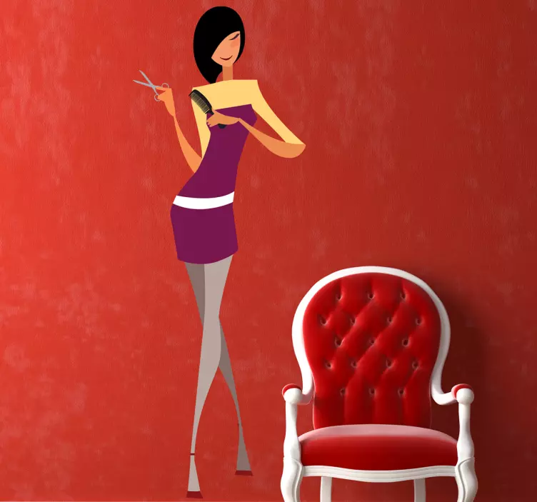 Vinilo decorativo peluquera - TenVinilo