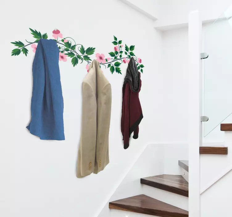 Vinilo decorativo perchero floral - TenVinilo