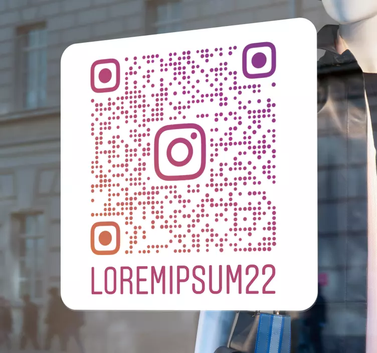 Pegatina Instagram código QR personalizado multicolor - TenVinilo