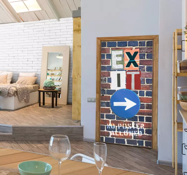 Vinilo decorativo puertas señalética "exit" - TenVinilo