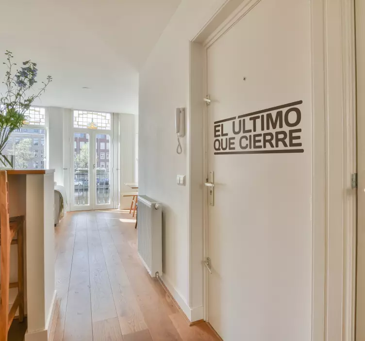 Vinilo decorativo recordatorio puerta - TenVinilo