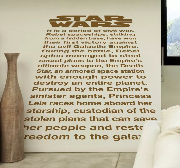 Vinilo decorativo texto inicial star wars - TenVinilo