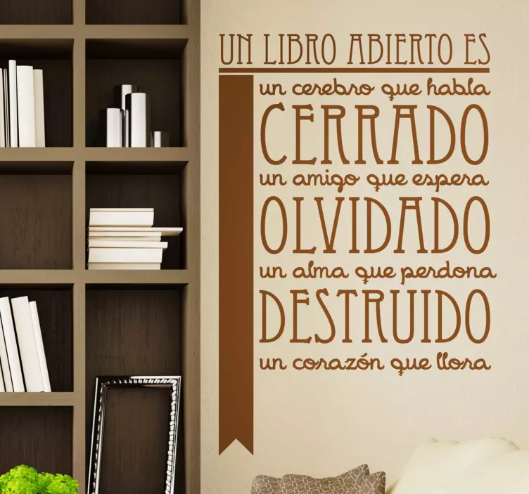 Vinilo decorativo texto libro - TenVinilo