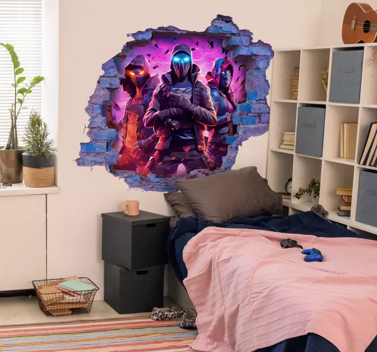 Vinilo decorativo tres guerreros enmascarados - TenVinilo