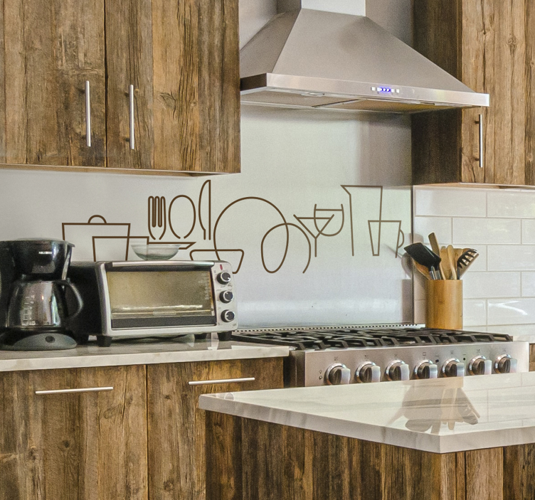 Vinilo para cocina líneas elegantes - TenVinilo