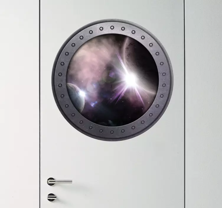 Vinilo 3d decorativo ventana al espacio - TenVinilo