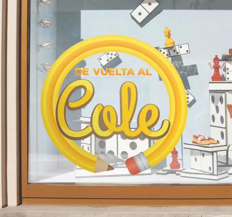 Vinilo pared vuelta al cole círculo de lápiz - TenVinilo