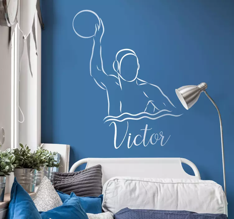 Vinilo decorativo waterpolo con nombre - TenVinilo