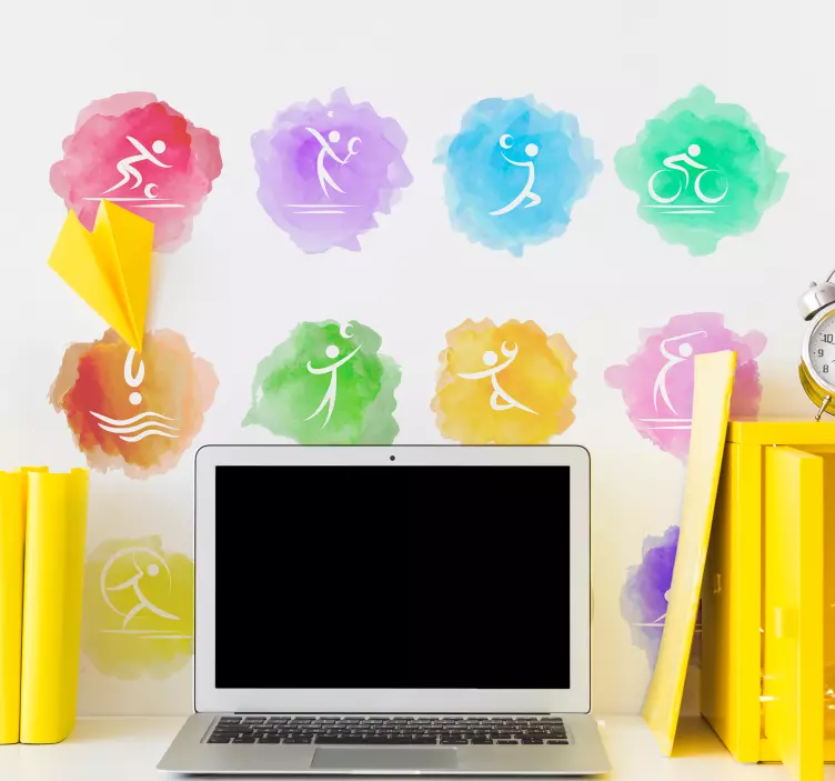 Mural de deportes olímpicos Salpicaduras  - TenVinilo