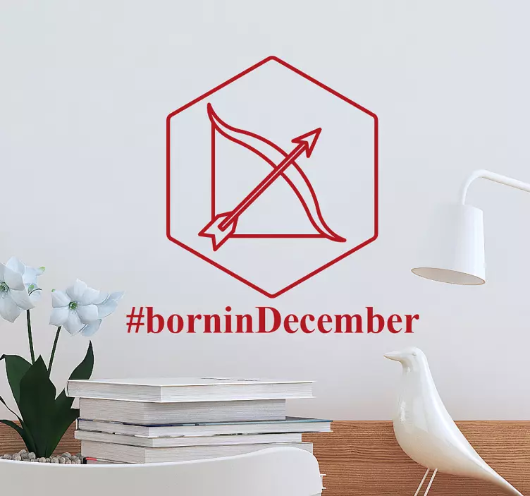 Vinilo decorativo personalizable diseño #borningdecember - TenVinilo