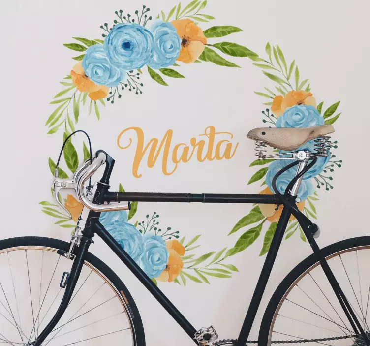 Vinilo diseño floral personalizable - TenVinilo