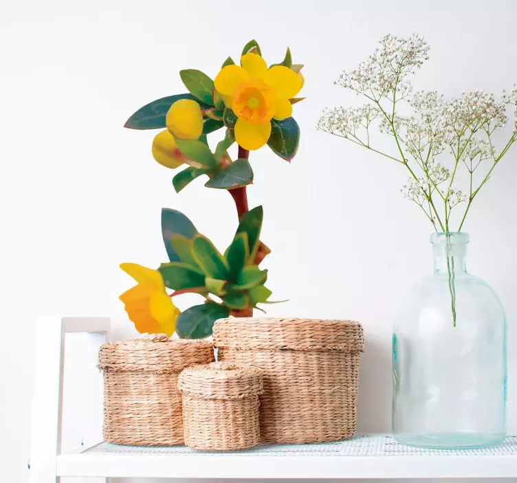 Vinilo dormitorio Flor de calafate - TenVinilo