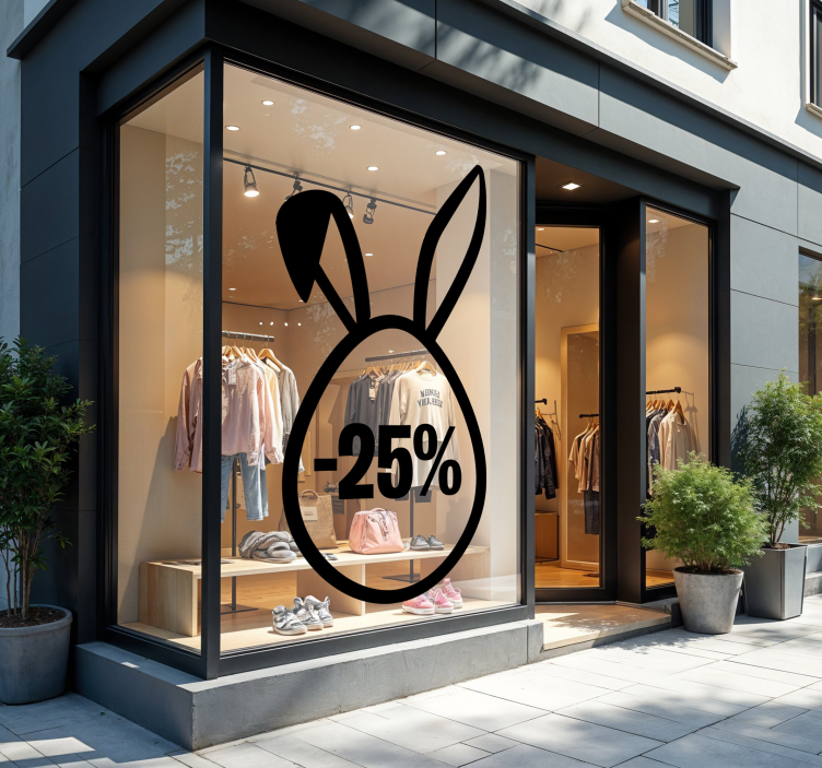 Vinilo escaparate descuento del día de pascua - TenVinilo