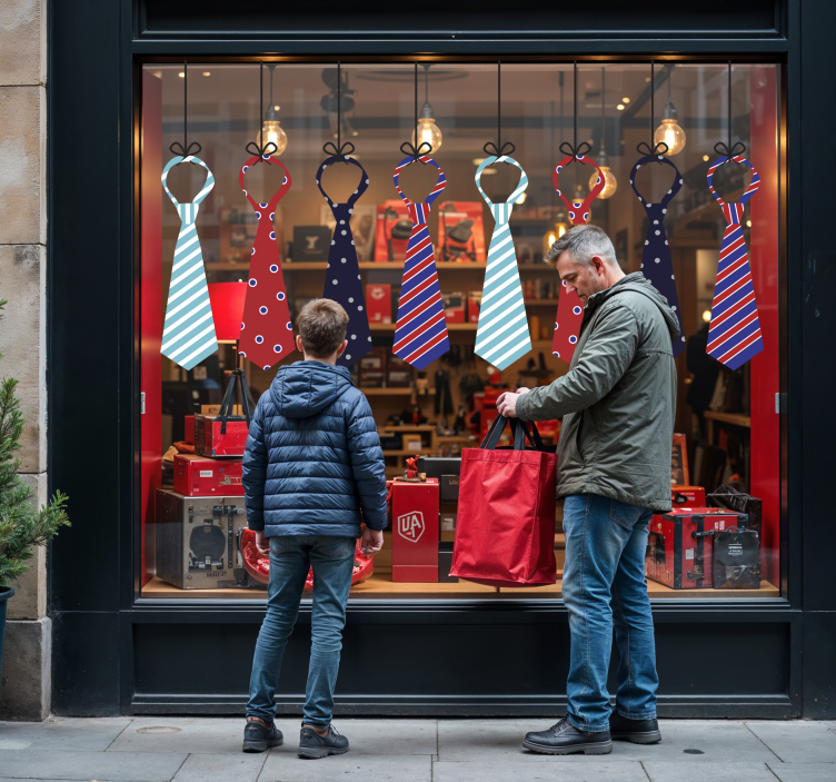 Vinilo escaparate lazos colgantes - TenVinilo