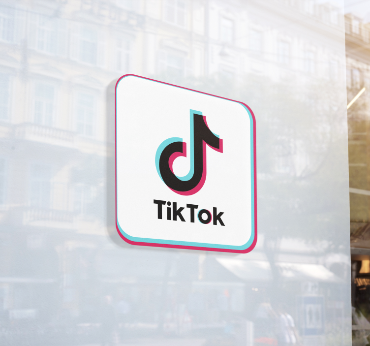 Vinilo escaparate logotipo de Tiktok - TenVinilo