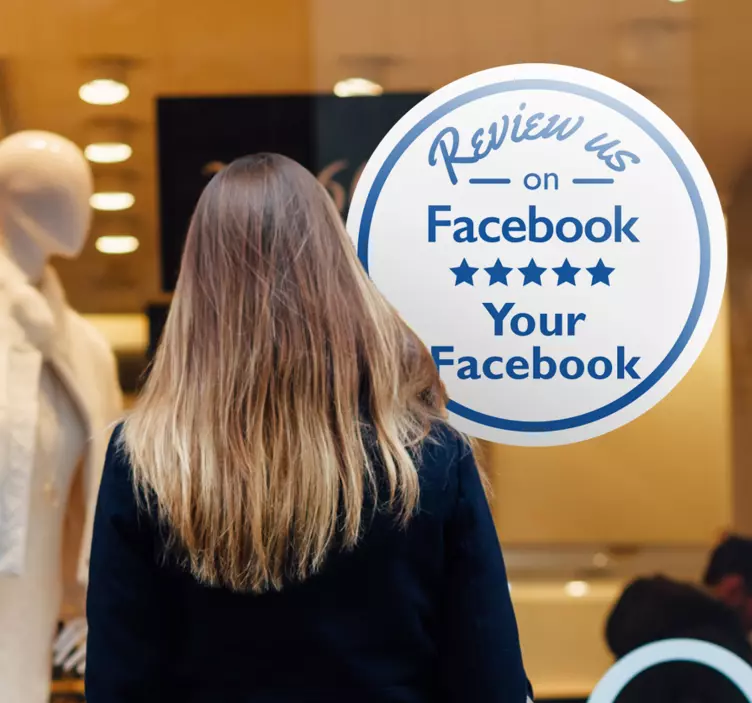 Vinilo adhesivo de escaparate de facebook - TenVinilo