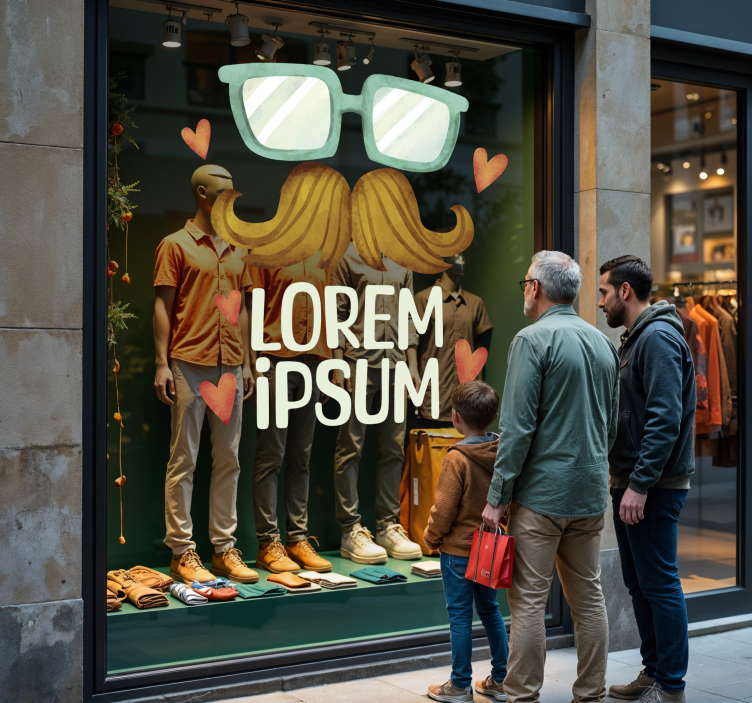 Vinilo escaparate texto personalizado para el día del padre - TenVinilo