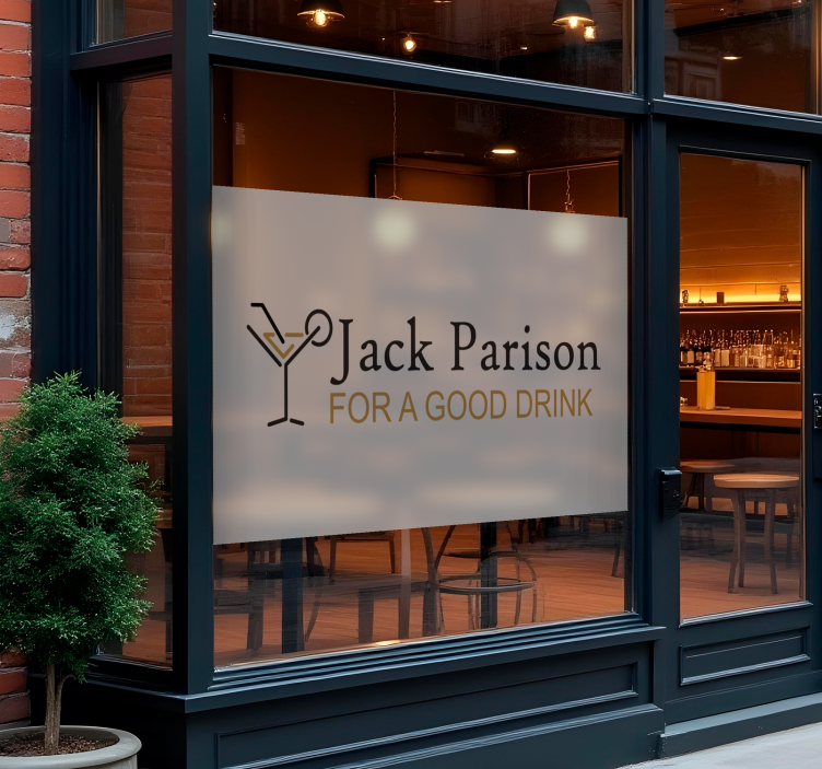 Vinilo escaparate tira adhesiva translúcida con logotipo - TenVinilo