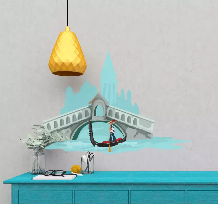 Vinilo escena de góndola veneciana - TenVinilo