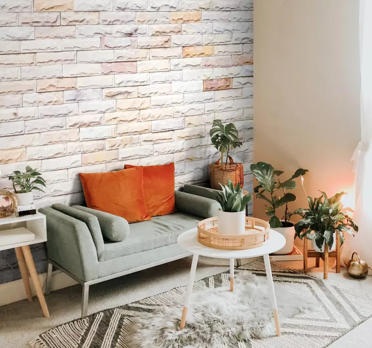 Vinilo decorativo lámina ladrillos de piedra - TenVinilo