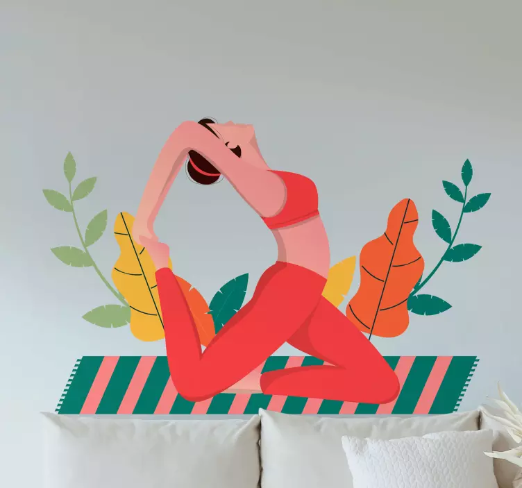 Vinilo estética ilustración de postura de yoga - TenVinilo