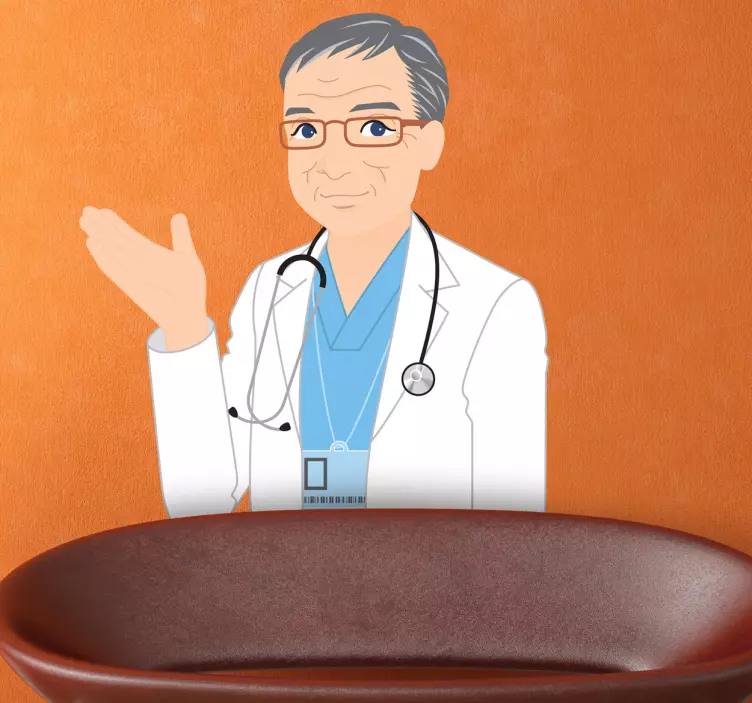 Vinilo estética ilustración de un médico amigable - TenVinilo