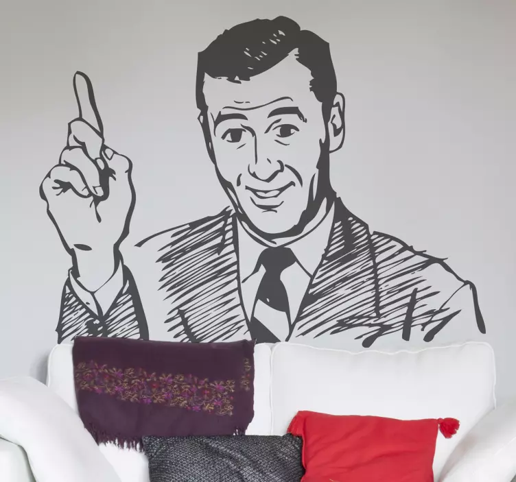 Vinilo figura caprichosa que señala - TenVinilo