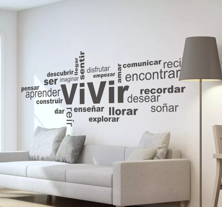 Vinilo para pared living conceptos vitales - TenVinilo