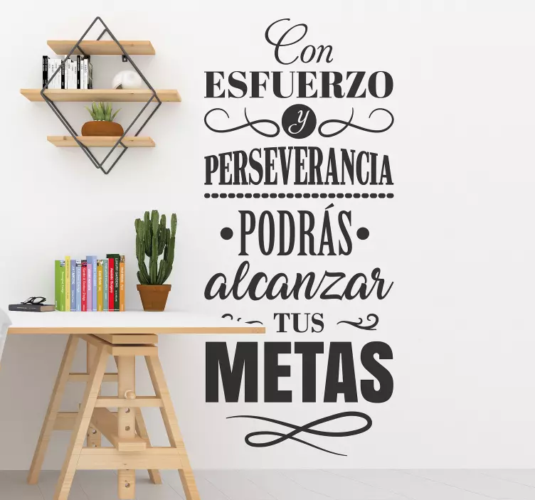 Vinilo frase esfuerzo y perseverancia - TenVinilo