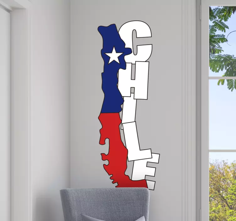 Vinilo frase Mapa de Chile - TenVinilo