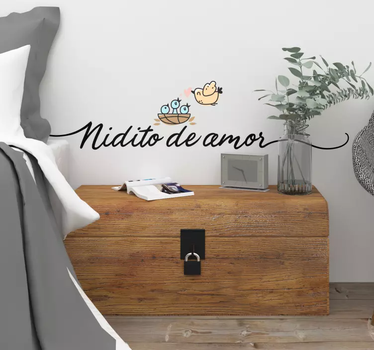 Vinilo frase nidito de amor - TenVinilo