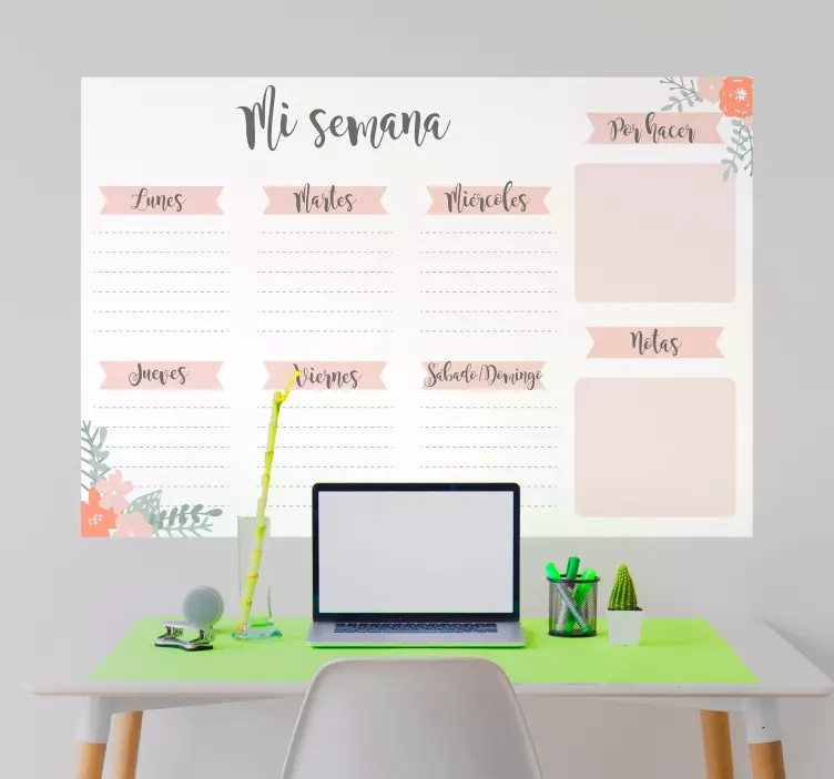 Vinilo frase planificador semanal - TenVinilo