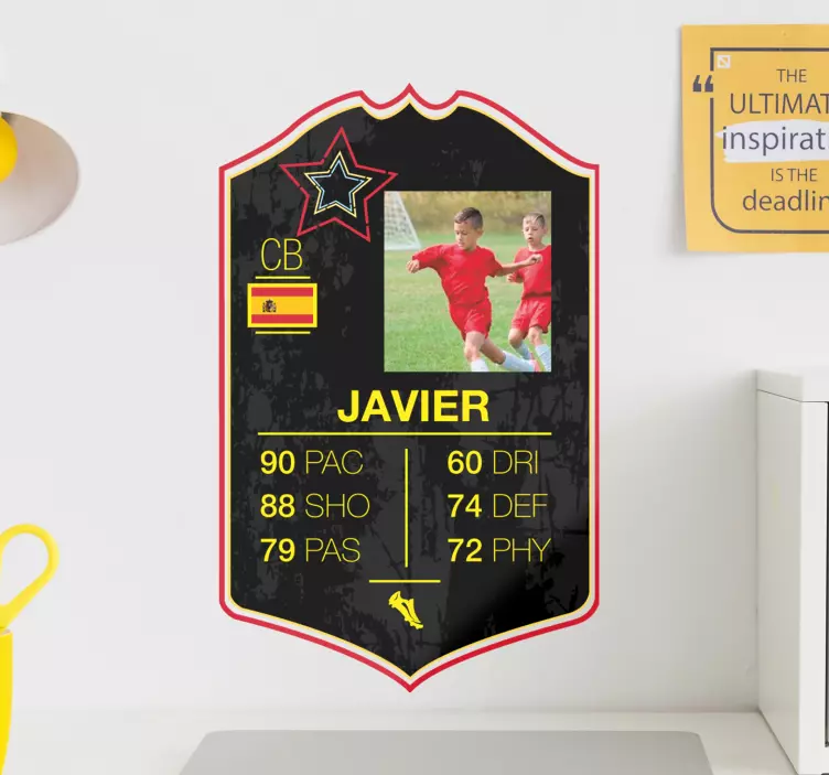 Vinilo fútbol estadísticas de jugador personalizadas - TenVinilo