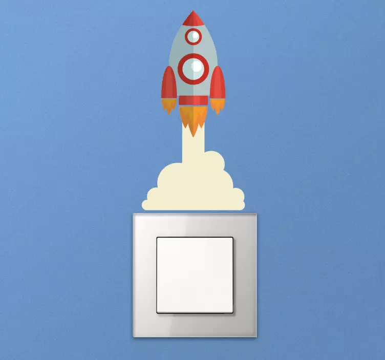 Vinilo espacio cohete interruptor de luz - TenVinilo