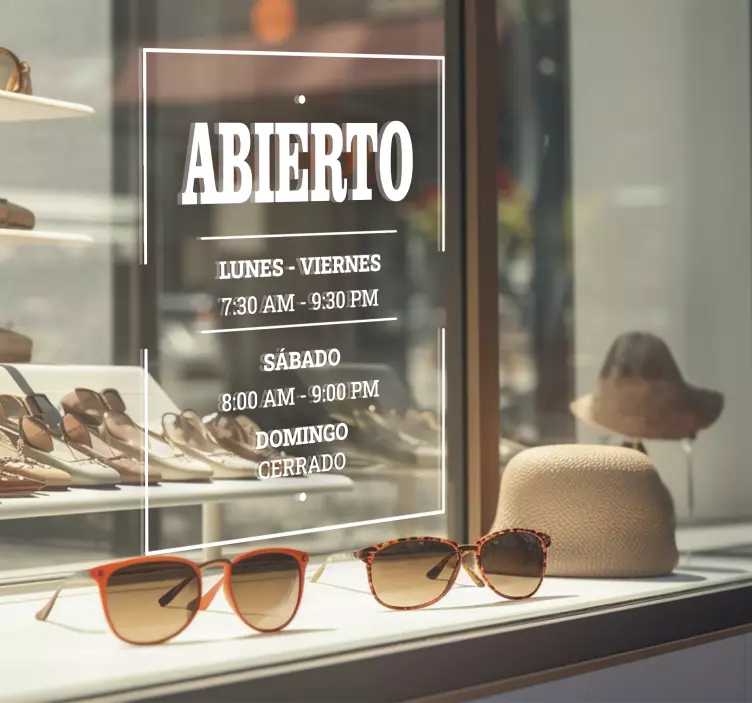 Vinilo horario de apertura - TenVinilo