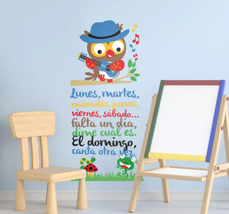 Vinilo infantil canción días de la semana - TenVinilo