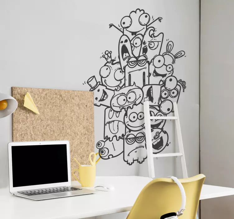 Vinilo infantil comunión de monstruos - TenVinilo