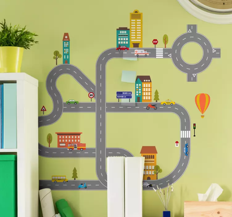 Vinilo infantil construye tu carretera - TenVinilo